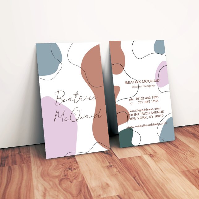 Modern Chic Abstract Shapes Business Card (Abstract design for a variety of small businesses)