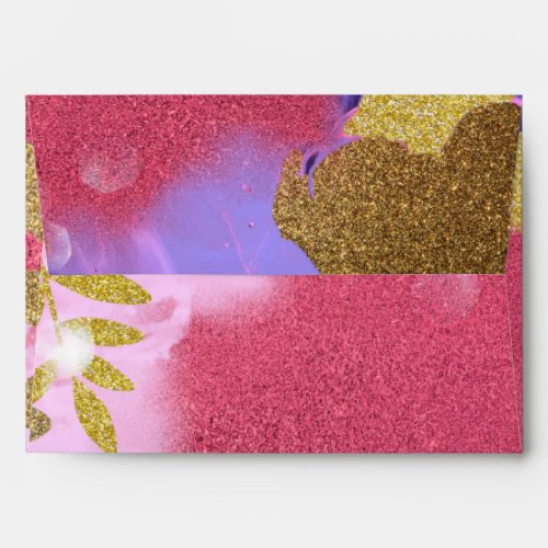 Modern Chic Abstract Shimmering Hot Pink Glitter Envelope