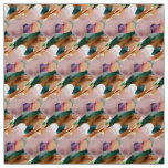 Modern Chic Abstract Terracotta Teal and Brown Fabric
