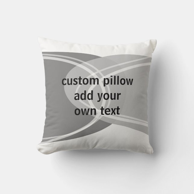  modern chic add text abstract gray and white throw pillow (Front)