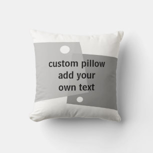 modern chic add text geometric gray and white throw pillow