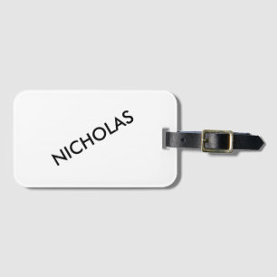 Modern Chic Add Your Text Personalized White Luggage Tag