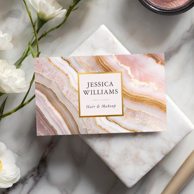 Modern Chic Agate Marble Business Card (Creator Uploaded)