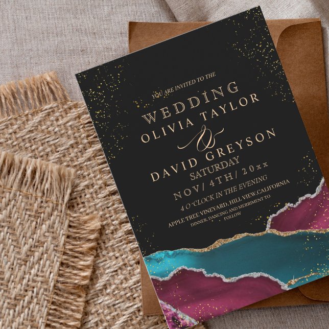 Modern Chic Agate Wedding Invitation (Creator Uploaded)