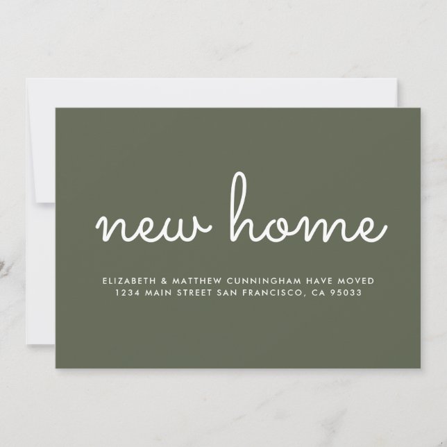 Modern Chic and Fun New Home Announcement Card (Front)