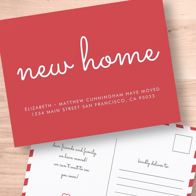 Modern Chic and Fun New Home Announcement Postcard (Creator Uploaded)