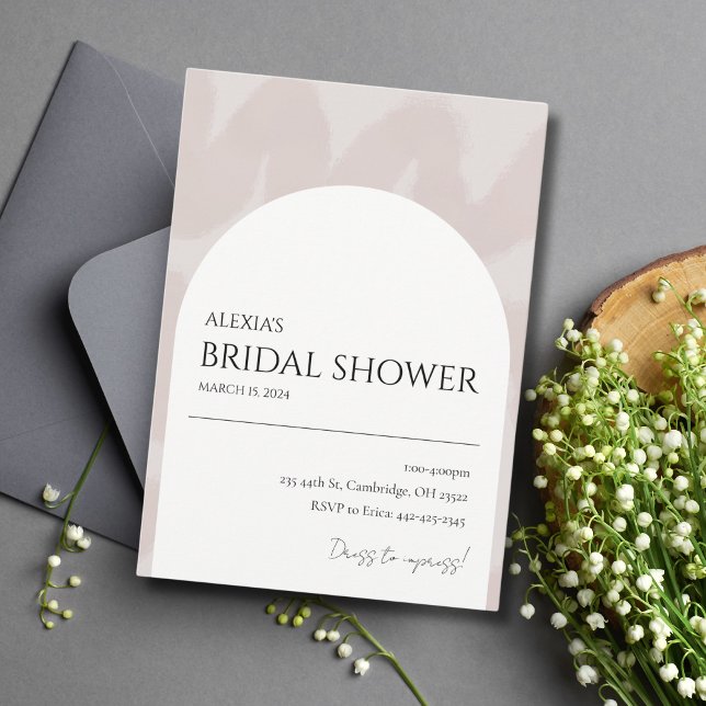 Modern Chic Arch Neutral Bridal Shower Invitation (Creator Uploaded)