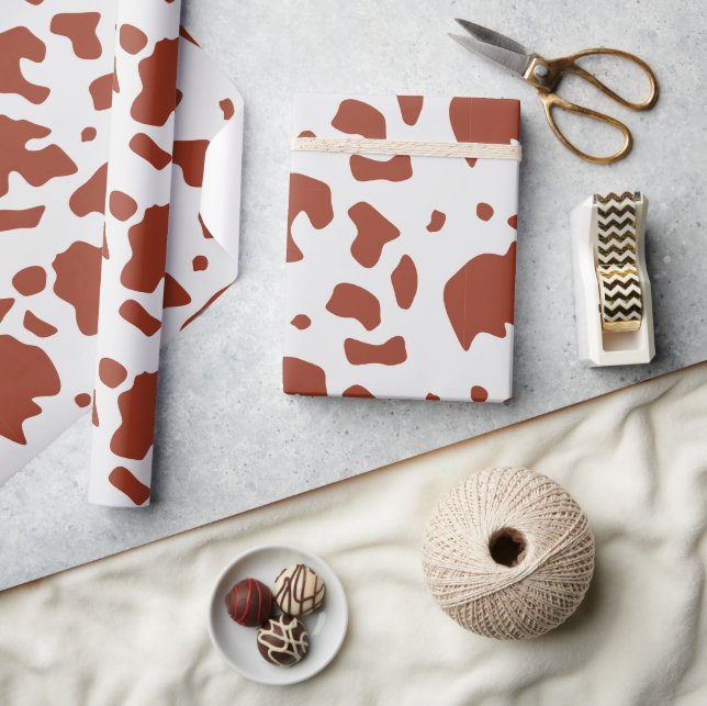 Modern Chic Ayrshire Cow Animal Print Pattern Wrapping Paper (Crafts)