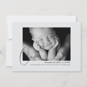 Modern Chic Baby Photo Birth Announcement 