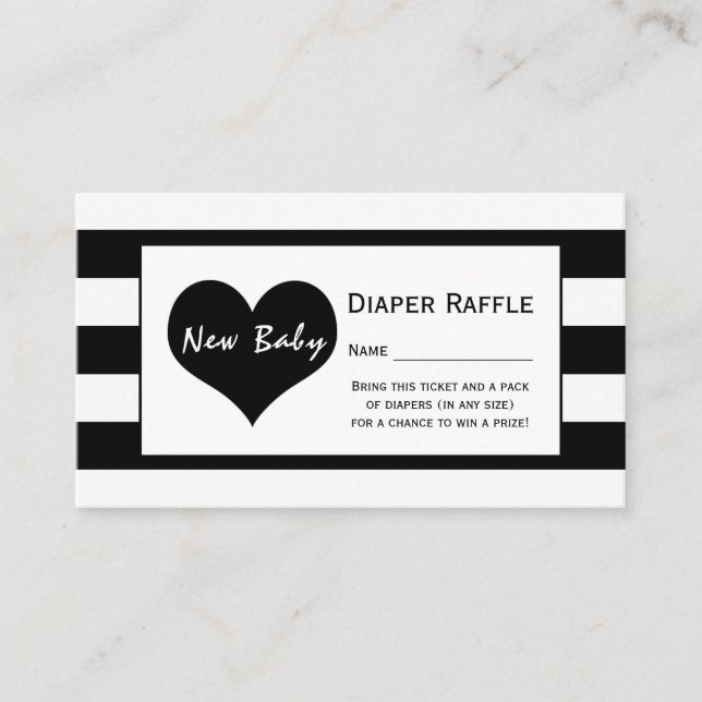 Modern Chic Baby Shower Diaper Raffle Ticket Enclosure Card (Front)