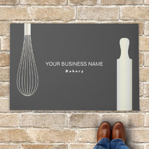 Modern Chic Bakery Pastry Chef Baking Business Doormat
