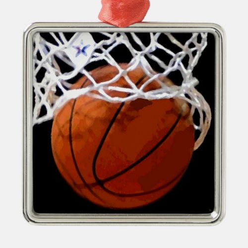 Modern Chic Basketball Christmas Ornaments