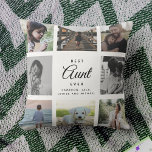 Modern Chic Best Aunt Ever Family Photo Collage Throw Pillow<br><div class="desc">For the Best Aunt Ever in your life: a modern,  trendy instagram family photo collage throw pillow with modern script typography and your personal name and message.</div>