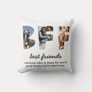 Modern Chic Best Friends 3 Photo Throw Pillow