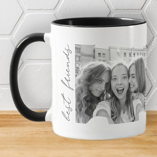 Modern Chic Best Friends Besties Custom Photo Coffee Mug