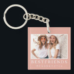 Modern Chic Best Friends BFF Photo Keychain<br><div class="desc">Design is composed of fun and playful typography with sans serif and serif font. Add a custom photo.</div>