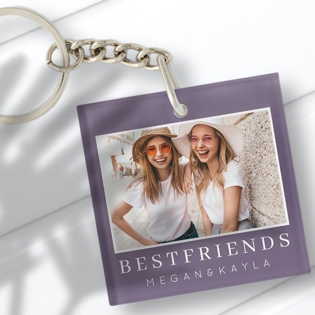 Modern Chic Best Friends BFF Photo Keychain (Creator Uploaded)