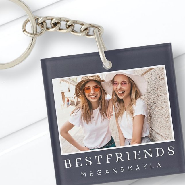 Modern Chic Best Friends BFF Photo Keychain (Creator Uploaded)