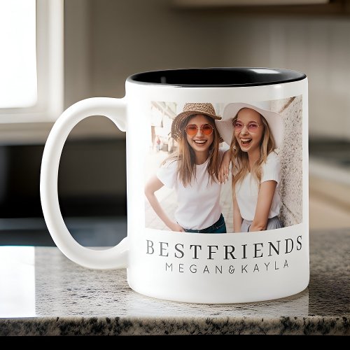 Modern Chic Best Friends BFF Photo Two_Tone Coffee Mug