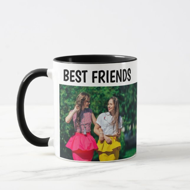 Modern Chic Best friends photo coffee mug (Left)