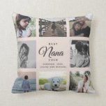 Modern Chic Best Nana Ever Greenery Photo Collage Throw Pillow Modern Chic Best Nana Ever Greenery Photo Collage Throw Pillow