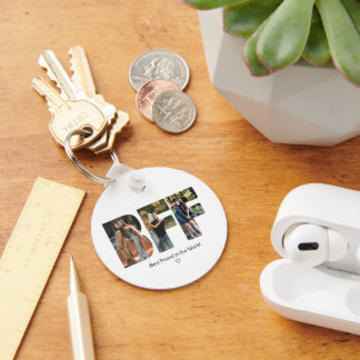 Modern Chic BFF Photo Collage Besties Keychain