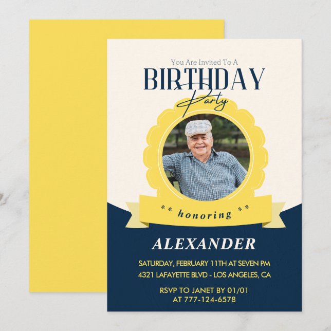 Modern Chic birthday 83rd birthday Invitation (Front/Back)