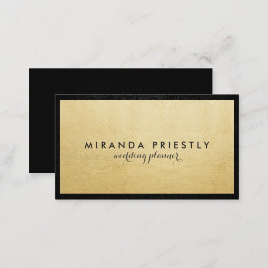 Modern Chic Black And Faux Gold Foil Luxe Creative Business Card