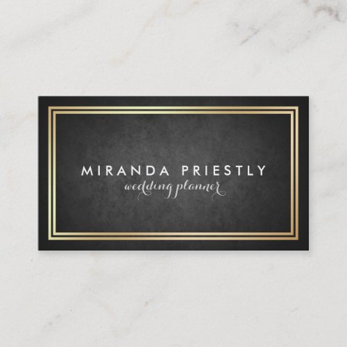 Modern Chic Black and Faux Gold Foil Luxe Creative Business Card