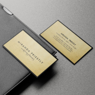 Modern Chic Black and Faux Gold Foil Luxe Creative Business Card
