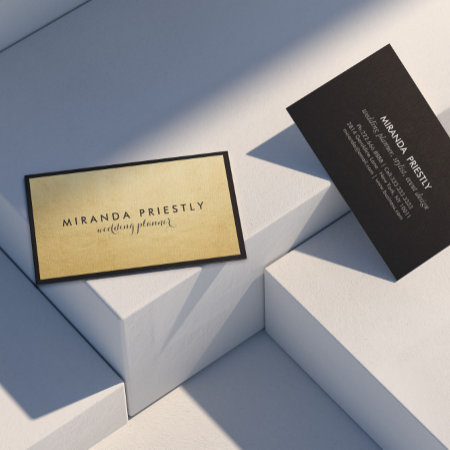 Modern Chic Black And Faux Gold Foil Luxe Creative Business Card