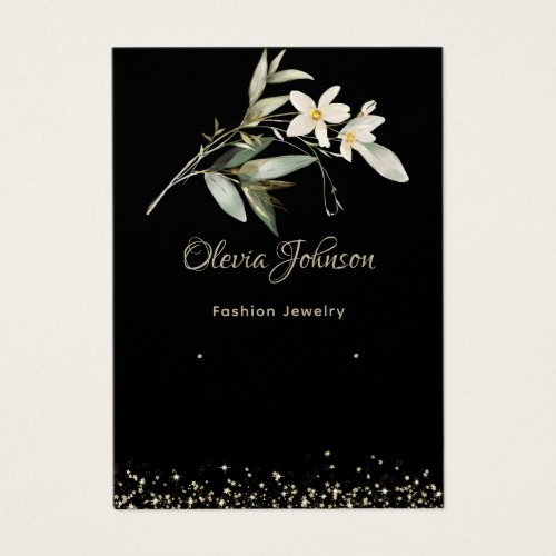 Modern chic black and gold earring display card 