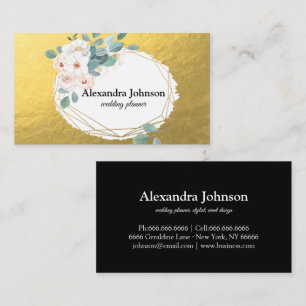 Modern Chic Black and Gold Foil Luxury Business Ca Business Card