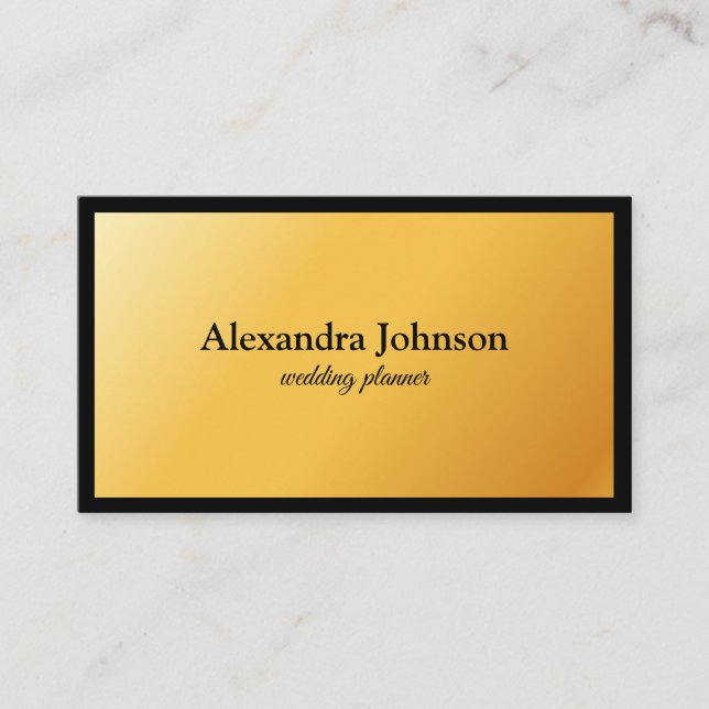 Modern Chic Black and Gold Foil Luxury Business Ca Business Card (Front)