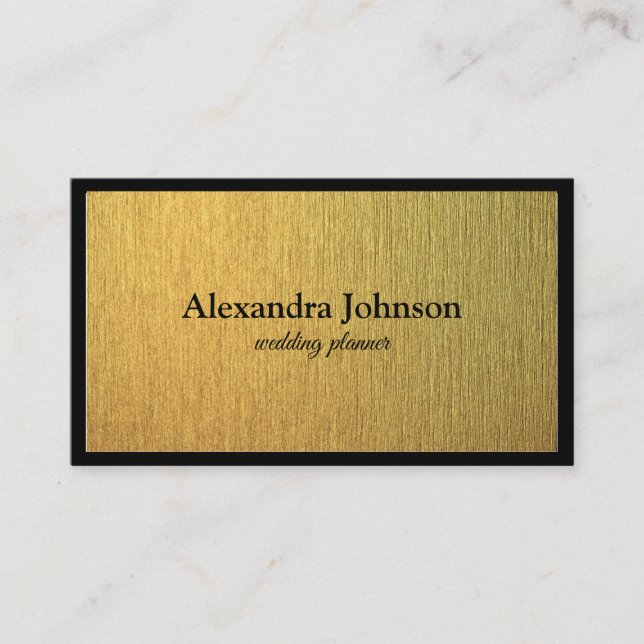 Modern Chic Black and Gold Foil Luxury Business Ca Business Card (Front)