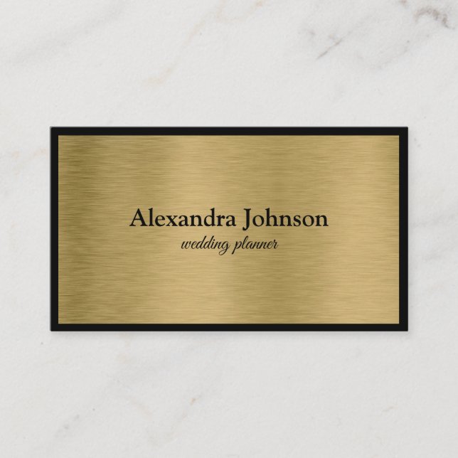 Modern Chic Black and Gold Foil Luxury Business Ca Business Card (Front)