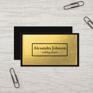 Modern Chic Black and Gold Foil Luxury Business Ca Card