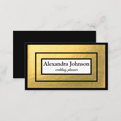 Modern Chic Black and Gold Foil Luxury Business Card