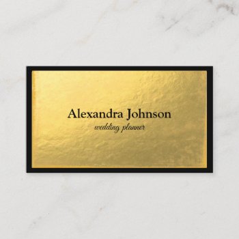 Modern Chic Black And Gold Foil Luxury Business Card by sunbuds at Zazzle