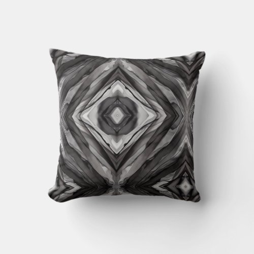 Modern Chic Black and Gray Marble  Throw Pillow
