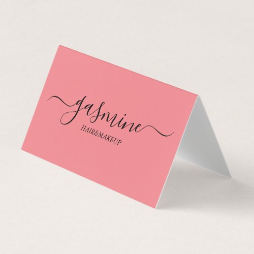 Modern Chic Black and Pink Casual Script Business Card