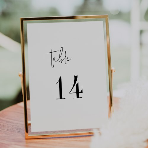Modern Chic Black and White 5x7 Table Numbers