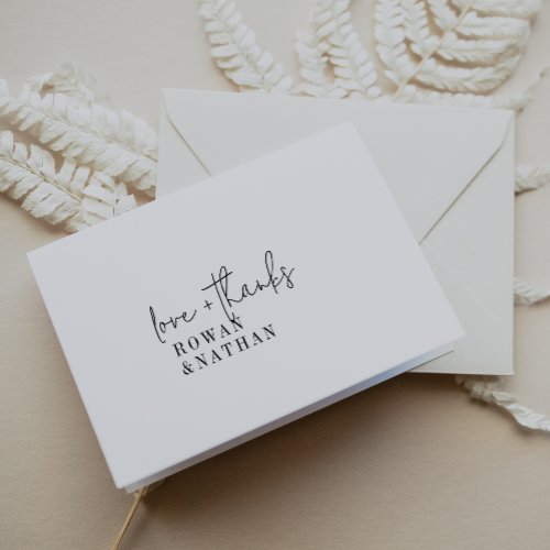Modern Chic Black and White Folded Wedding Thank You Card