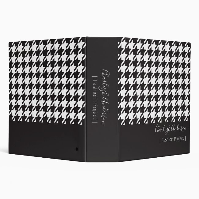 Modern Chic Black and White Houndstooth
