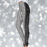 Modern Chic Black and White Houndstooth Leggings<br><div class="desc">This design features a classic black and white houndstooth pattern. Combined with your own personalized text,  this composition creates modern chic and unique leggings.</div>