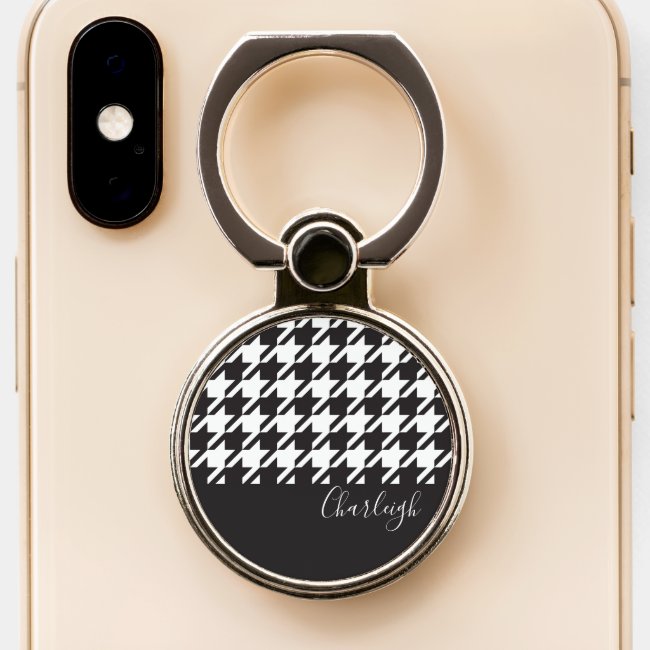 Modern Chic Black and White Houndstooth Named