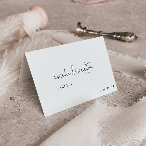 Modern Chic Black and White Menu Place Cards