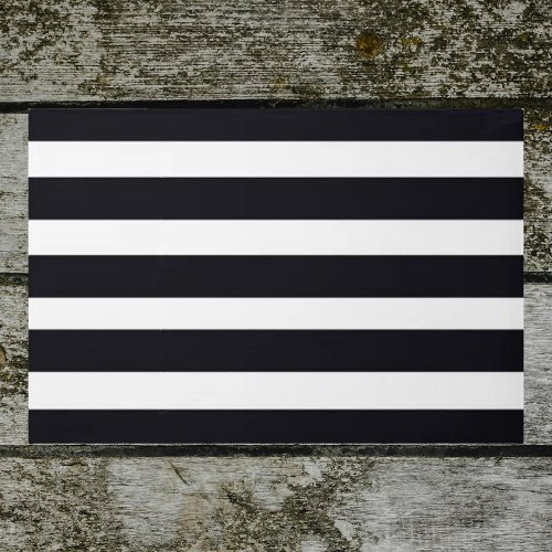 Modern Chic Black And White Striped Chic Outdoor  Doormat