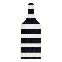 Modern Chic Black And White Striped Paddle Shaped
