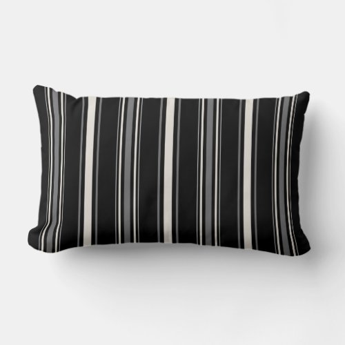 Modern chic black and white stripes pillow